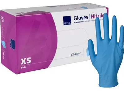 Produktbild von Abena Classic Nitril Unt.Hands.unste.pf XS blau 200 St