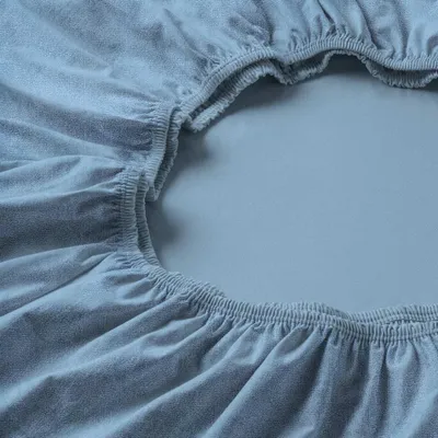 Obrázok produktu pre Napínacie prestieradlo Estella 5700 z velúru v troch veľkostiach a mnohých farbách, VEĽKOSŤ: 200 x 200 cm, FARBA: 160 – svetlo modrá