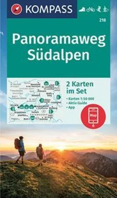 Produktbild von KOMPASS Wanderkarten-Set 218 Panoramaweg Südalpen (2 Karten) 1:25.000