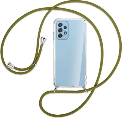 Produktbild von Handykette Backcover-Schutzhülle mit Band (Metall silberfarben) für Samsung Galaxy A52 4G / 5G, A52s 5G - khaki