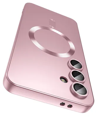 Produktbild von Magnetische Hülle für Samsung Galaxy A35 Matt Silikon Handyhülle mit Kameraobjektivschutz, Kompatibel mit MagSafe Pink