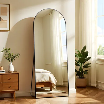 Produktbild von Koonmi Bogenspiegel 44 x 147 cm, Ganzkörperspiegel Schwarz