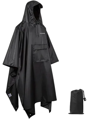 Produktbild von Regenponcho Regencape Regenjacke - Wasserdicht - Uni mit Kapuze - Leicht und atmungsaktiv