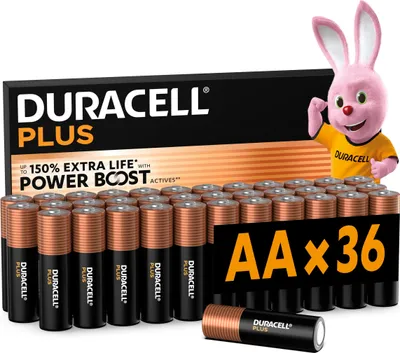 Produktbild von DURACELL Plus AA Alkaline-Batterien (36 Stück) 1.5V, LR06