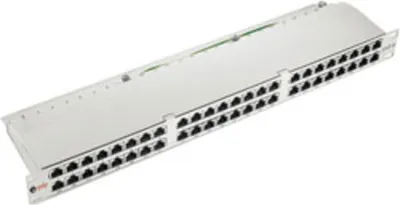 Produktbild von Equip 48-Port Cat.6 Geschirmtes Patch Panel, Schwarz, RJ-45, Gold, Cat6, Schwarz, Rackeinbau, 1U