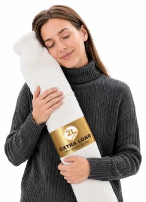 Produktbild von Wärmflasche extra lang, 75 x 13 cm, mit Fleecebezug, für Nacken und Rücken