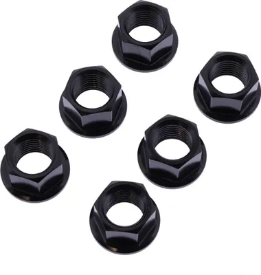 Produktbild von 6 Kronenmuttern-Set M10x1 mm aus Edelstahl V4A schwarz