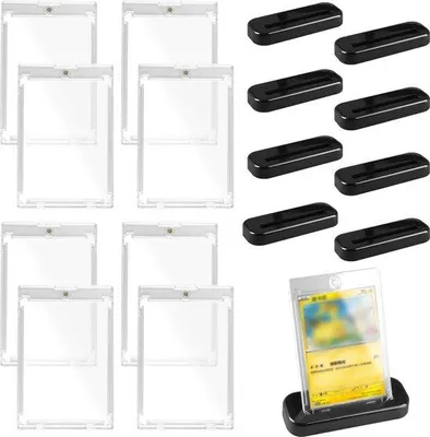 Obrázok produktu pre Sada 8 magnetických držiakov na karty Unyqoos®, priehľadný akryl s UV ochranou, magnetické zapínanie, vonkajšie rozmery 11,1 x 7,3 cm, vnútorné rozmery 6,4 x 9 cm