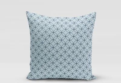 Produktbild von SCHÖNER LEBEN. Kissenhülle Blumen Kreise türkis dunkelblau Größe 60x60cm (HxB) 60x60cm (HxB) Größe