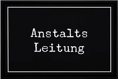 Produktbild von Fußmatte lustig Anstaltsleitung Aufschrift rutschfest & waschbar Moonworks® weiß 60x40cm