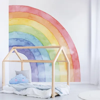 Produktbild von Fototapete originell - Vliestapete - Bildtapete UV-beständig Regenbogen bunt Wandtapete geruchsfrei
