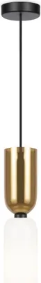 Produktbild von Hängelampe Glas Metall E14 rund Ø 8 cm H: max. 232 cm in Schwarz Weiß Gold Modern Hängeleuchte