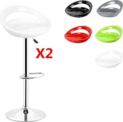 Produktbild von JEOBEST® 2er Set Barhocker aus Kunststoff, Barstuhl, Tresenhocker,  Küchenhocker Weiß