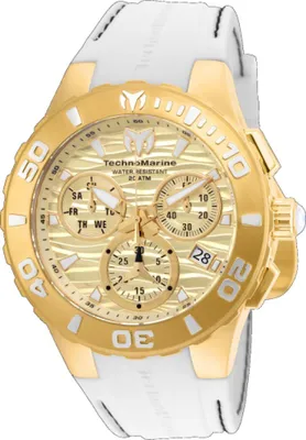 Produktbild von TechnoMarine Cruise TM-115078 Herrenarmbanduhr - Quarzwerk - Edelstahl mit goldenem Zifferblatt - 44 mm