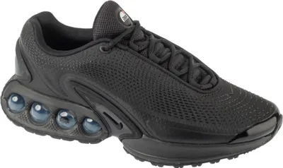 A black Nike Air Max DN sneaker is shown from a side angle against a white background.