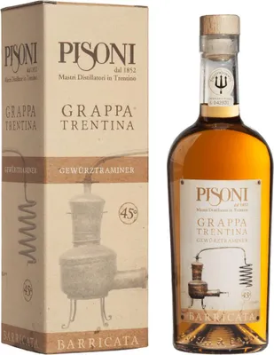 Produktbild von Grappa Trentina Gewürztraminer Barricata - Cantina Distilleria Pisoni