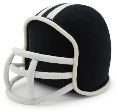 3D-Footballhelm-Plüschkissen, 25 x 20 x 17 cm, schwarz-weiß, waschbar