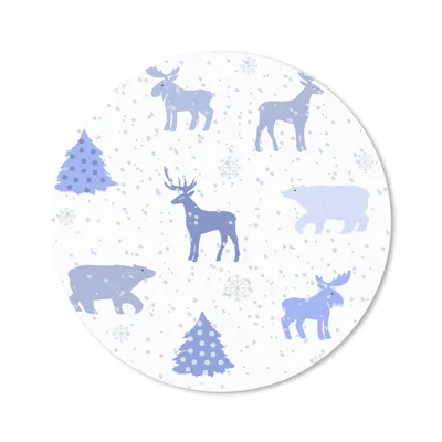 Produktbild von MuchoWow® Mauspad Mousepad Hirsche - Muster - Schnee 40x40 cm - Mousepads - Maus Mat - Pad - Mausunterlage - Schreibtisch Accessoires