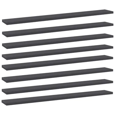 Obrázok produktu pre Prídavné police 8 ks, sivé 80x10x1,5 cm, drevotrieska
