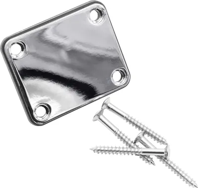Produktbild von vhbw Halsplatte Neckplate Gitarrenzubehör für E-Gitarre kompatibel mit Fender Stratocaster - Metall verchromt, silber