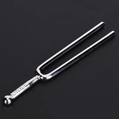 Image de Diapason, accessoire pour instruments à cordes, acier inoxydable, argenté, poli, accordage La, 440 Hz
