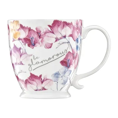 Produktbild von Porcelánový hrnček Ambition Garden na nohe s ružovými kvetmi 480 ml