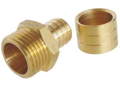 Produktbild von SOMATHERM FOR YOU – Gerades Steckverbindungsstück für PER-Rohre Ø 16 – Außengewinde 15/21 (1/2'') – 10er-Pack – Zum Anschluss eines PER-Rohrs mit einem Durchmesser von Ø 16