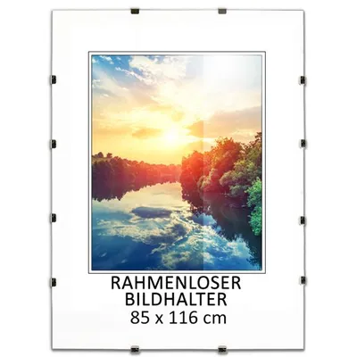Obrázok produktu pre MG Design Bezrámový obrazový rám, 85 x 116 cm - s klipmi, akrylové sklo, HDF doska - na vertikálne alebo horizontálne zavesenie/postavenie