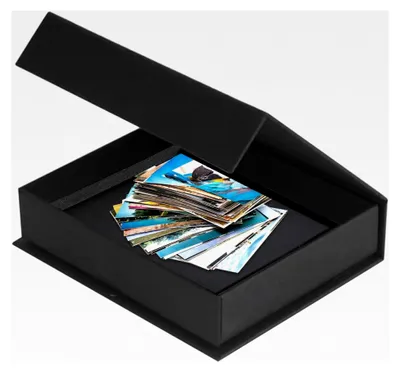 Produktbild von Foto Aufbewahrungsbox mit Deckel für Fotos, Bilder, Postkarten und Andenken, 21,5 x 25 x 4 cm