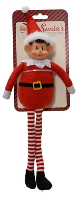Produktbild von Weihnachtsdekoration Weihnachtswichtel Plüsch 4,5 x 8 x 33 cm rot
