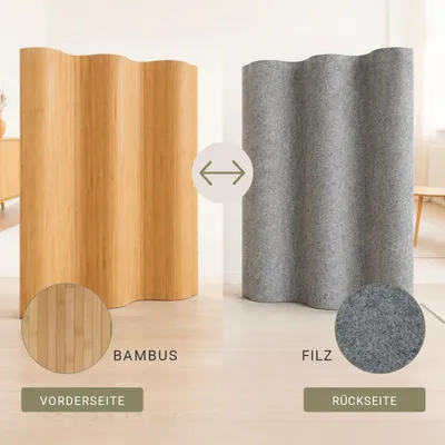 Image de Paravent Séparation de pièce Cloison en bambou 200 x 250 cm Protection visuelle mur espagnol brun