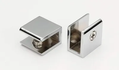 Produktbild von 2 Stück Glasstützklemmen, verstellbare Glasregal-Wandhalterungen für Badezimmerregale usw.