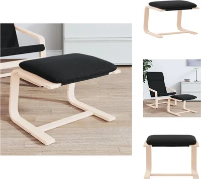 Immagine prodotto di vidaXL Sgabello nero 51x41x40 cm in tessuto - Sgabello imbottito