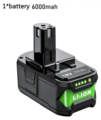 Image de Batterie de remplacement 18V - 6,0Ah 6000mAh, batterie lithium-ion - Pour outils sans fil - Compatible avec les modèles P102, P103, P104, P105, P107, P108 - 1 pièce