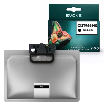Produktbild von Evoke-Tinte, kompatibel mit dem Epson-Drucker T9661 C13T966140, schwarz, 795 ml, 40.000 Seiten, kompatibel mit WorkForce Pro WF-M5299DW und WF-M5799DWF, KI-generiertes Bild