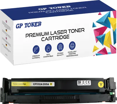 A product box and toner cartridge for a laser printer.