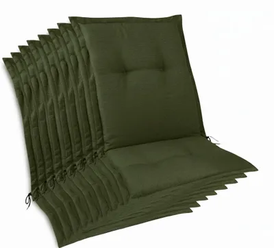Produktbild von Beautissu 8x Set Premium Auflage Niedriglehner 105x50x7cm, Dunkelgrün