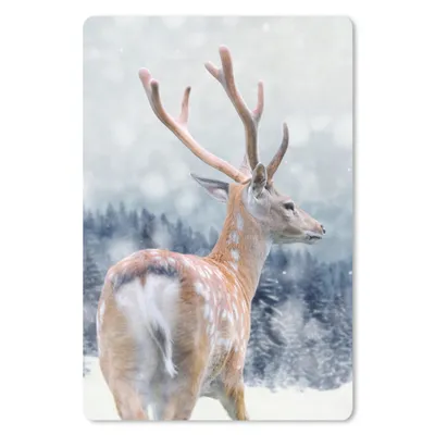 Produktbild von MuchoWow® Mauspad Mousepad Winter - Hirsche - Tiere 40x60 cm - Mousepads - Maus Mat - Pad - Mausunterlage - Schreibtisch Accesoire