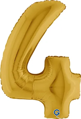 Produktbild von XXL Zahlen Folienballon 40"/102cm | Gold5 Zahl: 4