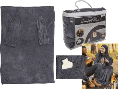 Produktbild von OOTB Graue Kuscheldecke mit Ärmeln & Taschen