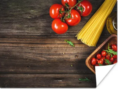 Produktbild von MuchoWow® Poster Nudeln - Tomate - Küche 160x120 cm - Foto Plakat