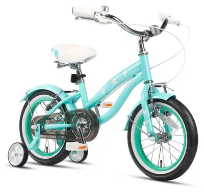 Obrázok produktu pre Glerc Freesia 16-palcový detský bicykel retro vintage zelený, pre dievčatá od 4 do 7 rokov, so stabilizátormi a stojanom