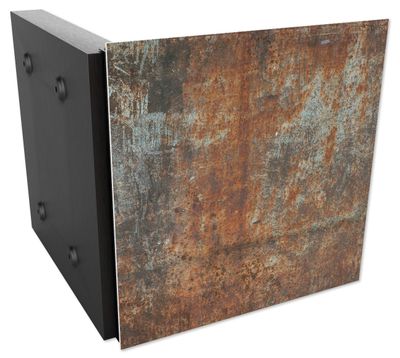 ALLboards Schlüsselkasten Schlüsselbox Rost Korrosion Gitter Ablagerung Rostfarbe Glas Glasboard Magnettafel Memoboard - 30x30x4,7cm,50 Haken, Neodym-Magnete Schlüsselschrank