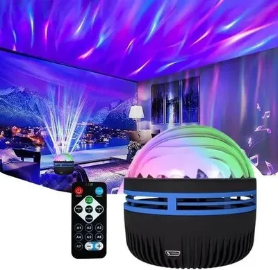 Obrázek produktu pro LED projektor hvězdné oblohy Aurora, noční lampička s efektem galaxie a dálkovým ovládáním, projektor hvězd do ložnice - SkyStarry