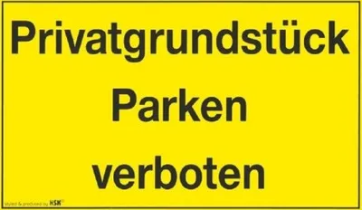 Produktbild von Parkschild - Privatgrundstück Parken verboten - Gr. ca. 25 x 15 cm - 308423