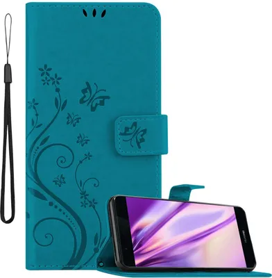 Obrázek produktu pro Cadorabo Pouzdro pro Huawei P9 Ochranný kryt v modré barvě Kryt na mobilní telefon Pouzdro Flowers Flower