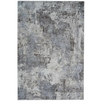 A flat lay of a rug with an abstract design.