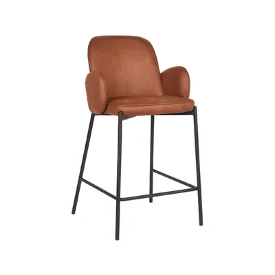 Produktbild von LABEL51 Barhocker Jari - Cognac - Mikrofaser