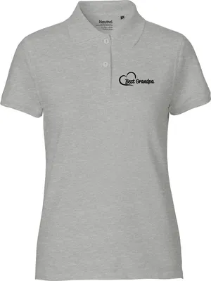 Produktbild von Huuraa Damen Polo Shirt Best Grandpa Heart S Sport Grey Bio Baumwolle Fairtrade Poloshirt Geschenkidee