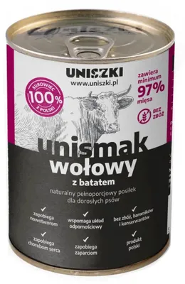 Produktbild von UNISZKI Unismak Rindfleisch mit Süßkartoffel - Nassfutter für Hunde - 410g